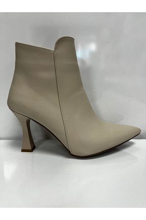 بوت / نیم بوت بژ زنانه چرم مصنوعی Mimoza - کد 889619691