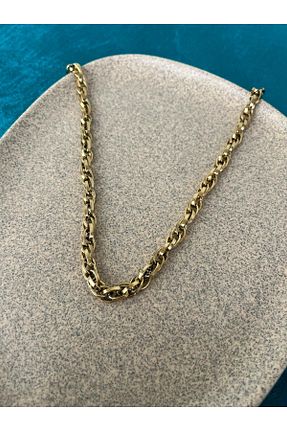 گردنبند استیل ( فولاد ) طلائی زنانه استیل (فولاد) ulaşaksesuar - کد 921157492