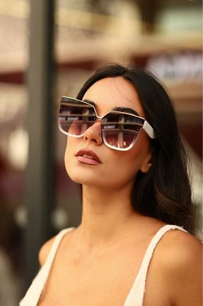 عینک آفتابی سفید زنانه UV400 Modalucci - کد 329992586