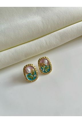 گوشواره جواهر رنگی مروارید Nilsu Jewellery Accessory - کد 921168164