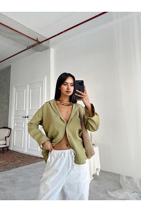 پیراهن سبز زنانه گشاد mydukkan.co - کد 921175872