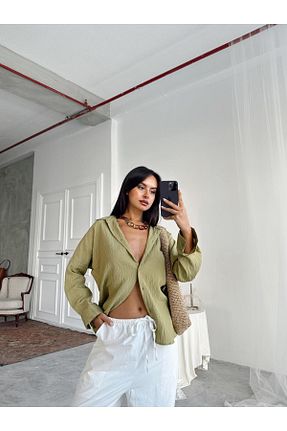 پیراهن سبز زنانه گشاد mydukkan.co - کد 921175872