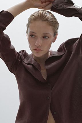 پیراهن قهوه ای زنانه رگولار Massimo Dutti - کد 917453063
