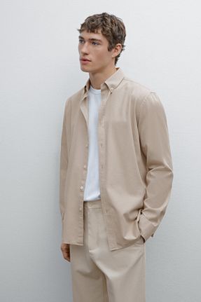 پیراهن بژ مردانه رگولار Massimo Dutti - کد 902783588
