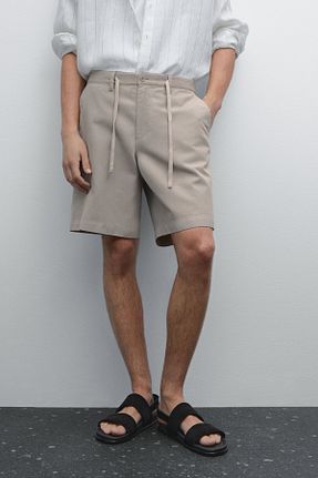 شلوارک و برمودا بژ مردانه رگولار Massimo Dutti - کد 905731118