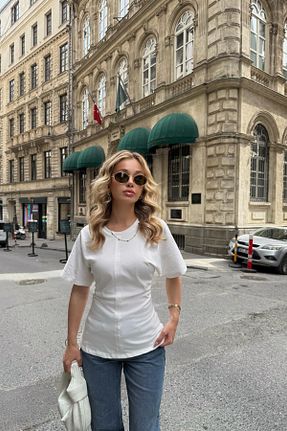 بلوز سفید زنانه رگولار mylove - کد 921188747