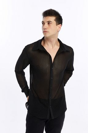 پیراهن مشکی مردانه Fitted KARÇA VOGUE - کد 921182321