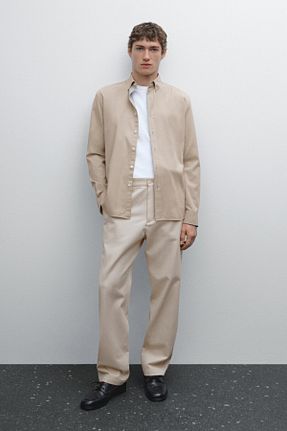 پیراهن بژ مردانه رگولار Massimo Dutti - کد 902783588