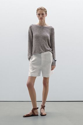 پلیور زرشکی زنانه ساده Massimo Dutti - کد 906441780