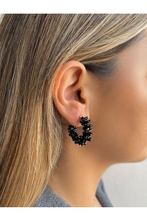 گوشواره جواهر مشکی منجق Bijou Luz - کد 921199025