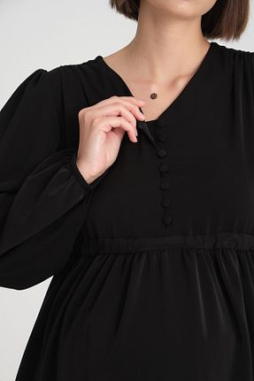 تونیک بارداری مشکی زنانه بافتنی KATLİN MATERNİTY WEAR - کد 824476824