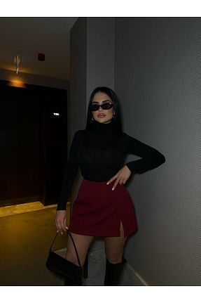 دامن زرشکی زنانه پنبه ای LB Laluna Butik - کد 892771850
