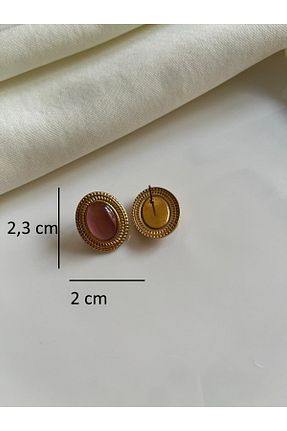 گوشواره استیل (فولاد) صورتی استیل (فولاد) Nilsu Jewellery Accessory - کد 921223540