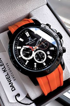 ساعت مچی نارنجی مردانه 44 میلی متر Daniel Klein - کد 799145773