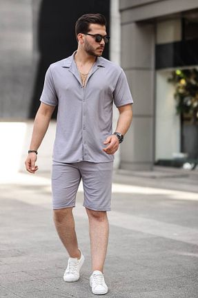 ست بالاتنه و پائین تنه طوسی مردانه بافتنی YONEZ MODA - کد 921224900