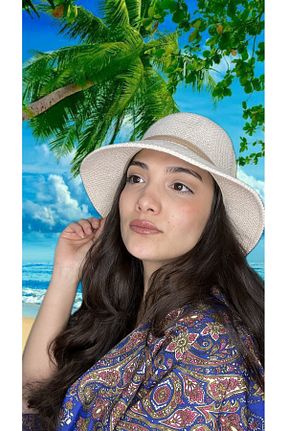 کلاه بژ زنانه حصیر laviyonsa - کد 921229489