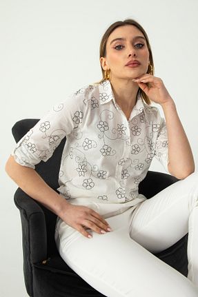 پیراهن سفید زنانه رگولار Nuevo - کد 921233769