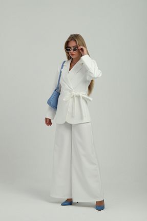ست بالاتنه و پائین تنه سفید زنانه بافتنی Milamia - کد 921229815