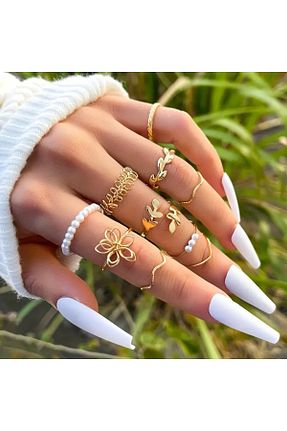 انگشتر جواهر زرد زنانه مروارید Le Manolia Accessories - کد 921251516