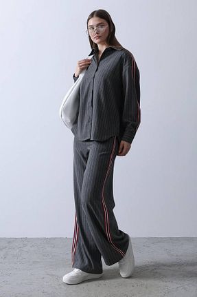 ست بالاتنه و پائین تنه طوسی زنانه بافتنی Klein - کد 873848679