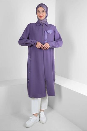 ترنچکت حجاب بنفش زنانه پلی استر Alvina - کد 805630880