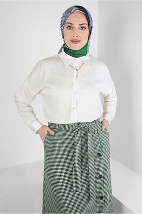 بلوز حجاب سفید زنانه رگولار Alvina - کد 790411385