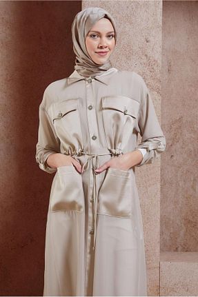 تونیک حجاب بژ زنانه پلی استر Alvina - کد 855690999