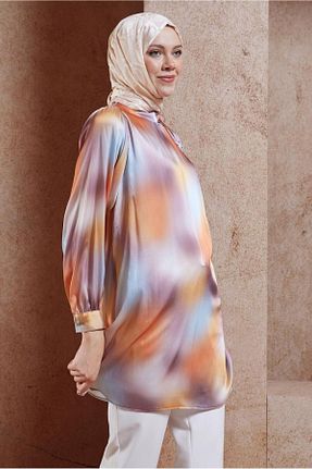 تونیک حجاب نارنجی زنانه پلی استر Alvina - کد 855545592