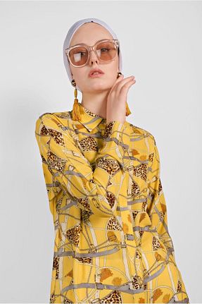 تونیک حجاب زرد زنانه پلی استر Alvina - کد 873174827