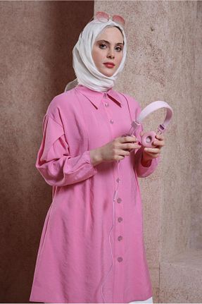 تونیک حجاب صورتی زنانه مخلوط پلی استر Alvina - کد 817794461