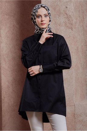 تونیک حجاب مشکی زنانه پنبه پلی استر Alvina - کد 817494718