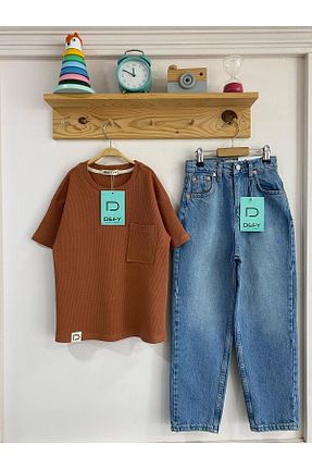 ست بالاتنه و پائین تنه قهوه ای زنانه جین Defy Kids - کد 921262464