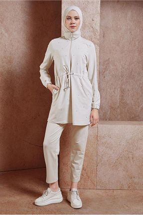 ست گرمکن حجاب قهوه ای زنانه رگولار Alvina - کد 855954996
