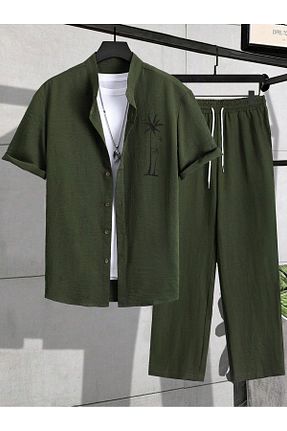 ست بالاتنه و پائین تنه خاکی زنانه بافتنی aynewmoda - کد 921265284