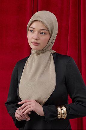 شال قهوه ای زنانه ابریشم Şalland - کد 921297846