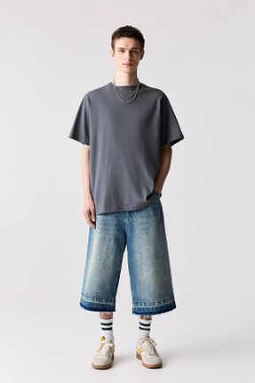 تیشرت طوسی مردانه یقه دوچرخه Pull & Bear - کد 902031134