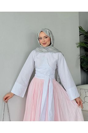 پیراهن سفید زنانه اسلیم BEFABOUTİQUE - کد 921296664