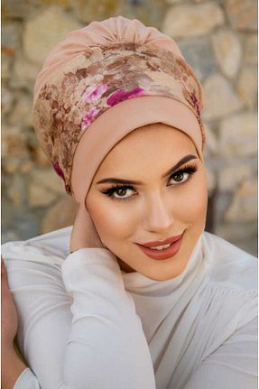 کلاه شنای حجاب بژ Aişe Tesettür - کد 921303642