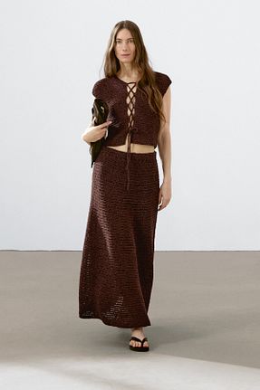 جلیقه زرشکی زنانه رگولار Massimo Dutti - کد 921310074