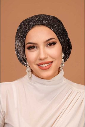 کلاه شنای حجاب مشکی زنانه Aişe Tesettür - کد 904115264