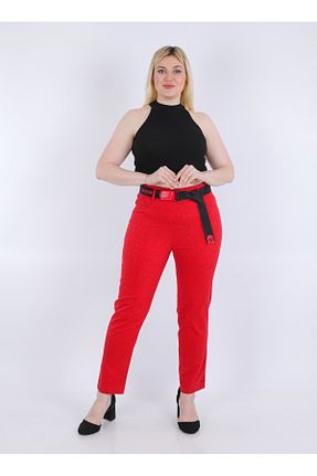 شلوار قرمز زنانه پنبه ای EXİTLİNE - کد 921226833