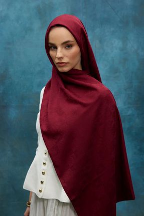 شال زرشکی زنانه cs camellia scarf - کد 921333403