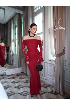 لباس مجلسی و فارغ التحصیلی زرشکی زنانه رگولار ESRAHELVACI - کد 921338156