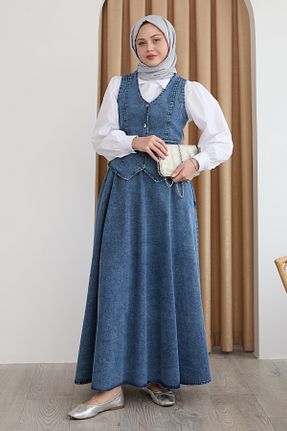 ست بالاتنه و پائین تنه حجاب آبی زنانه رگولار InStyle - کد 921335026