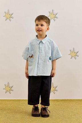 پیراهن آبی بچه گانه اورسایز Fahhar Kids - کد 922161759