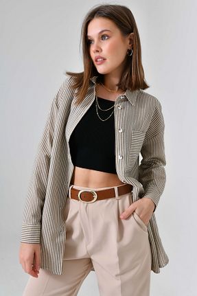 پیراهن قهوه ای زنانه Relaxed Saade - کد 776096889