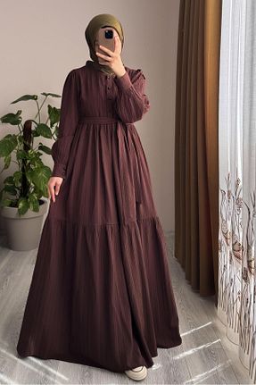 لباس حجاب قهوه ای کلوش ANDE - کد 871118135