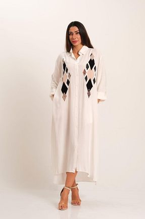 لباس سفید زنانه بافتنی Keyifli Moda - کد 810005253