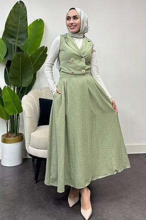 ست بالاتنه و پائین تنه حجاب فیروزه ای زنانه کلوش Tesettür Diyarı - کد 921370132