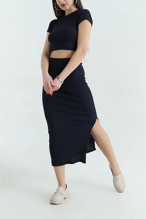 ست بالاتنه و پائین تنه سرمه ای زنانه پنبه ای Lumora - کد 921392967